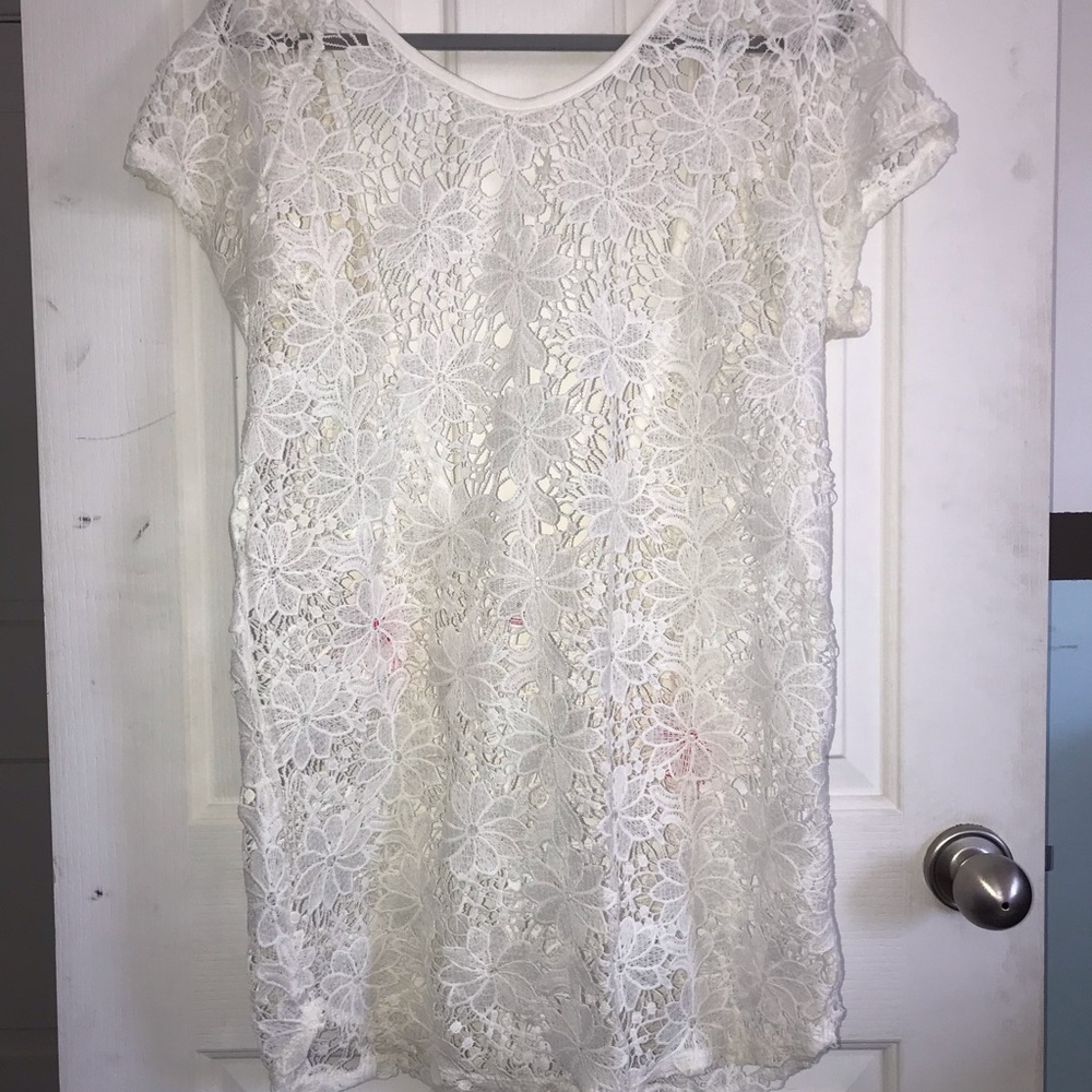 Lace swim cover up